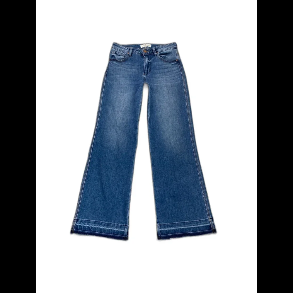Risen High Rise Ankle Bootcut Released Raw Hem Stretch Size 5/27 Jeans - Picture 2 of 8